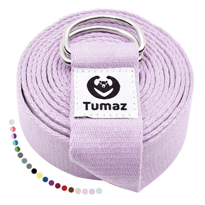 Tumaz Yoga Strap/Stretch Bands [15+ Colors, 6/8/10 Feet Options] with Extra Safe Adjustable D-Ring Buckle, Durable and Comfy Delicate Texture - Best for Daily Stretching, Physical Therapy, Fitness - Image 1